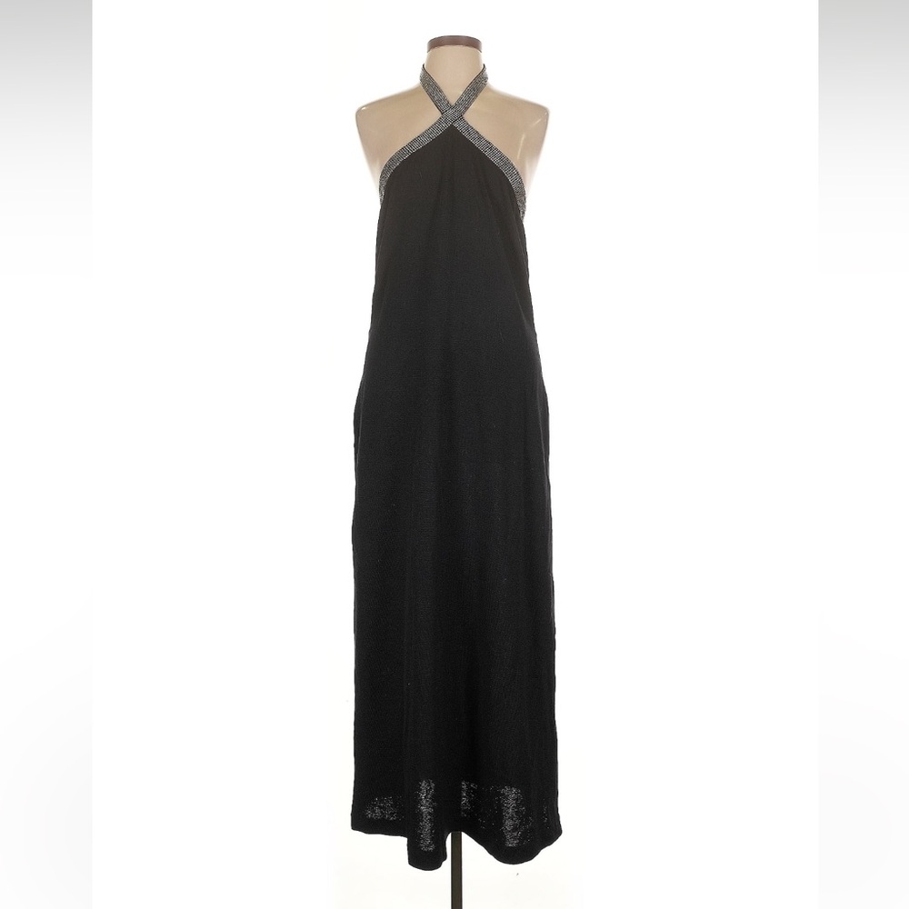 St. John Black and Silver Backless Dress